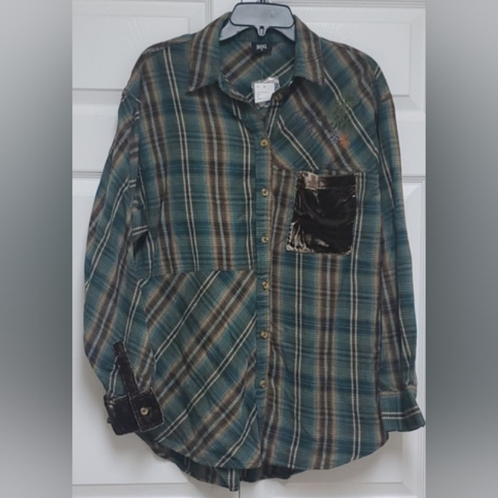 BDG Urban Outfitters Plaid Patchwork Shirt - Picture 4 of 16